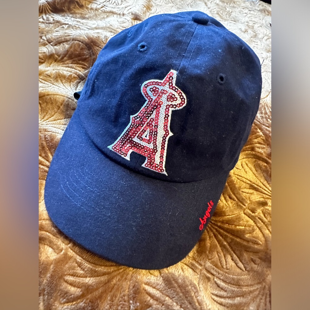 MLB Authentic Angels Baseball sequin dad hat 47 adjustable